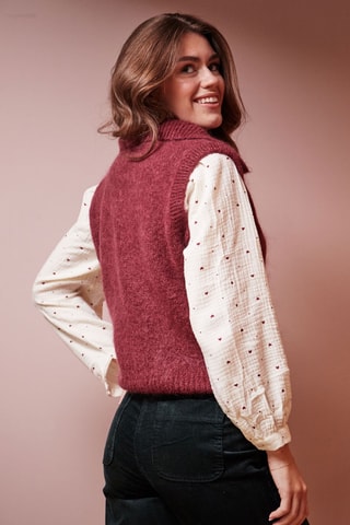 Mohair Mouwloze Trui Mendy - Bordeauxrood