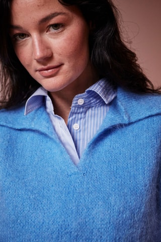 Mohair Mouwloze Trui Mendy - Hemelsblauw