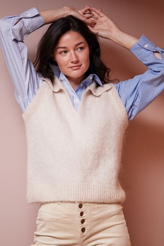 Mohair Mouwloze Trui Mendy - Ecru