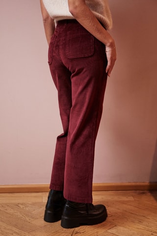 Pantalon droit en velours taille haute Pinto - Bordeaux