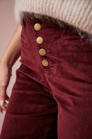 Pantalon droit en velours taille haute Pinto - Bordeaux