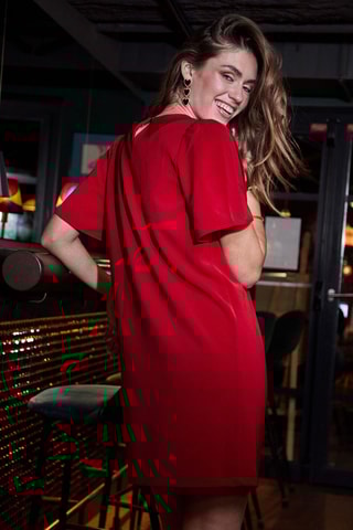 Rechte Jurk Rebelle - Rood