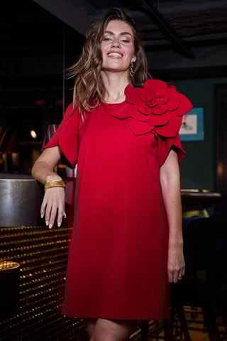 Rechte Jurk Rebelle - Rood