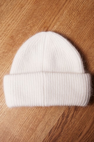 Bonnet en angora et laine Heude - Blanc