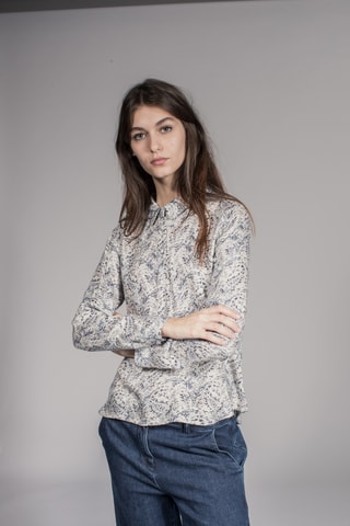 Top Fanchon - Marineblauw en Wit