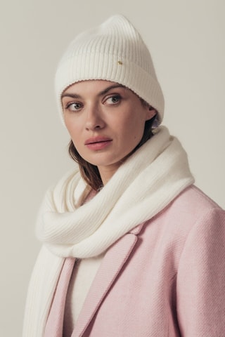 Bonnet en angora et laine Hodin - Blanc