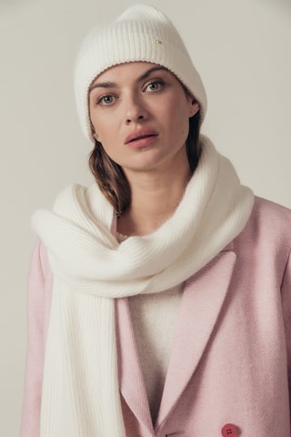 Bonnet en angora et laine Hodin - Blanc
