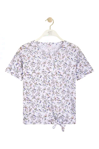 Linnen Geknoopte T-shirt Agatony - Wit