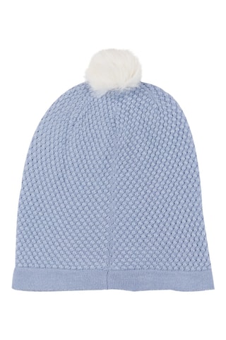 Bonnet en laine, alpaga et fourrure de lapin Happening - Ciel
