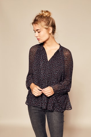 Geplooide Top Forest - Zwart