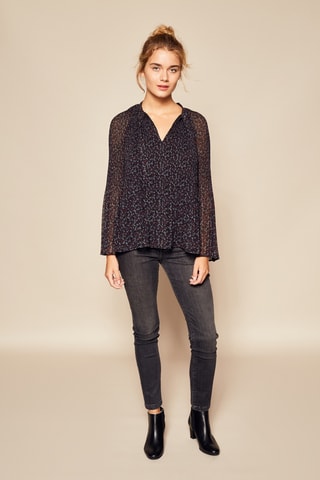Geplooide Top Forest - Zwart