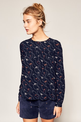 Top met Trompe-l’oeil Tistou - Marineblauw