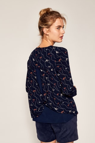 Top met Trompe-l’oeil Tistou - Marineblauw