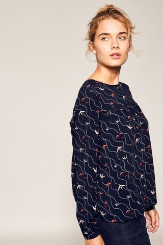 Top met Trompe-l’oeil Tistou - Marineblauw