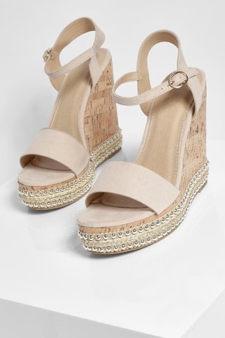 Sandalen met Sleehak - Nude