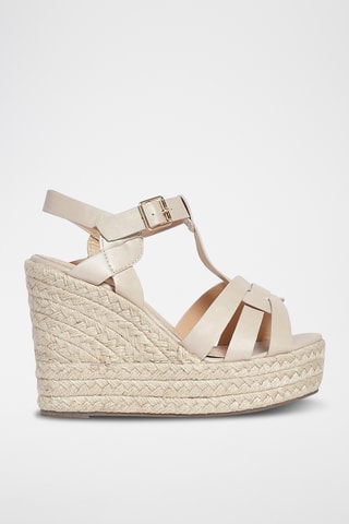 Sandalen met Sleehak - Nude