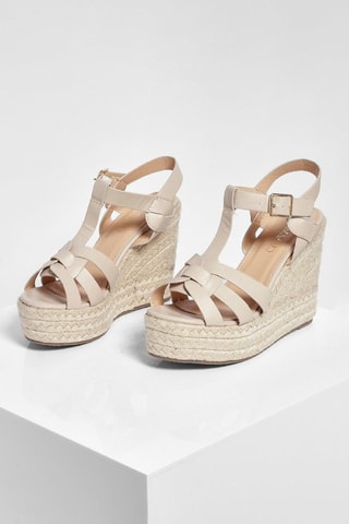 Sandalen met Sleehak - Nude