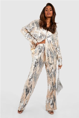 Rechte Broek Hoge Taille - Nude