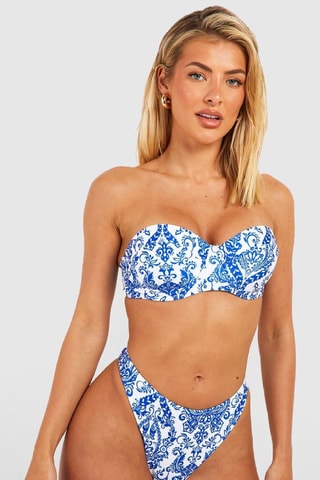 Bikinibroekje - Wit en blauw