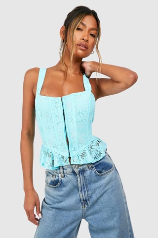 Kanten Blouse - Lichtblauw