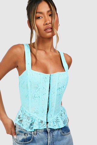 Kanten Blouse - Lichtblauw