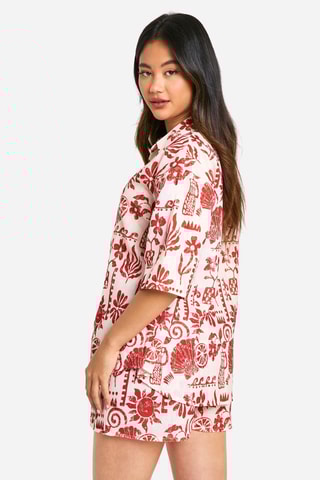 Short - Wit en terracotta