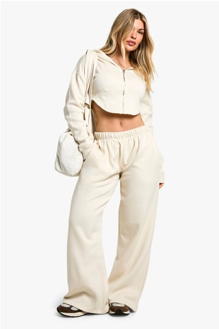 Korte Sweater met Capuchon en Joggingbroek - Ecru