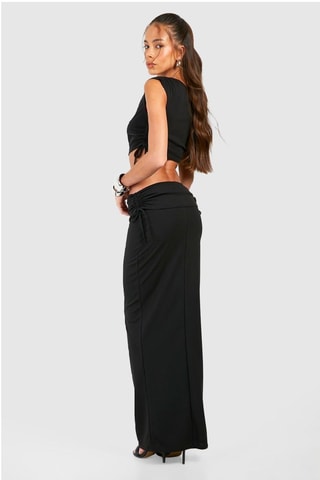 Crop Top en Lange Rok - Zwart