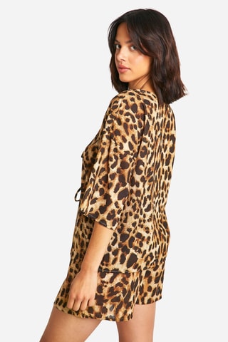 Blouse en Short - Bruin en Zwart