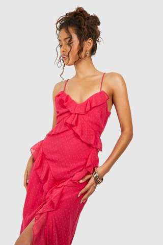 Plumetis Midi-jurk - Roze