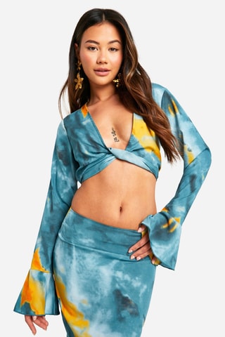 Crop Top Tie and Dye - Blauw