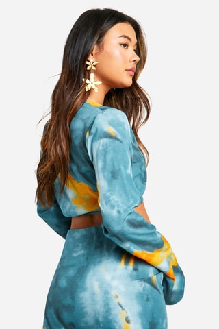 Crop Top Tie and Dye - Blauw