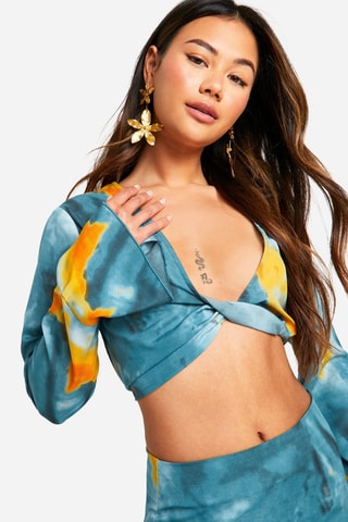Crop Top Tie and Dye - Blauw