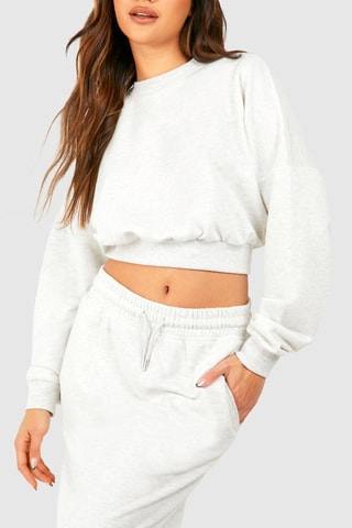 Korte Sweater en Lange Rok - Gemêleerd Lichtgrijs
