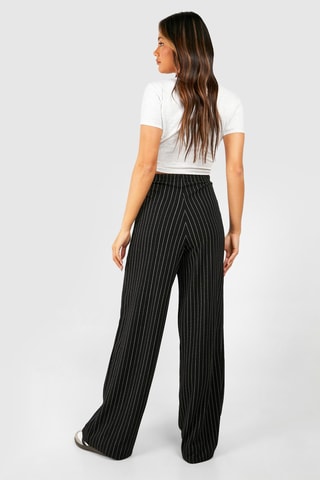 Broek Wide Legs Hoge Taille - Zwart