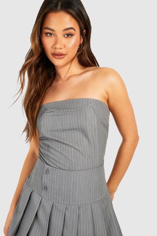 Bustier crop top - Grijs