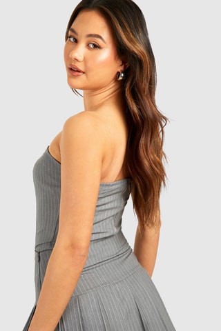 Bustier crop top - Grijs
