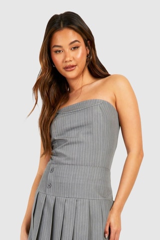 Bustier crop top - Grijs