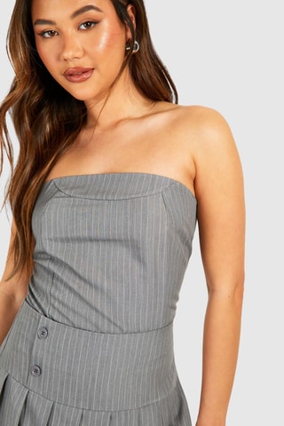 Bustier crop top - Grijs