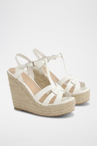 Sandalen met Sleehak - Wit