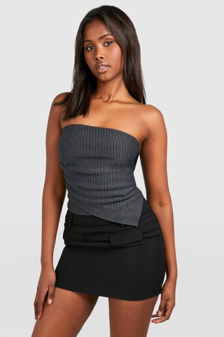 Bustier crop top - Zwart