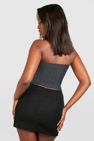 Bustier crop top - Zwart