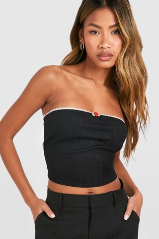 Bustier crop top - Zwart