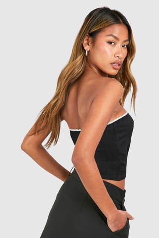 Bustier crop top - Zwart