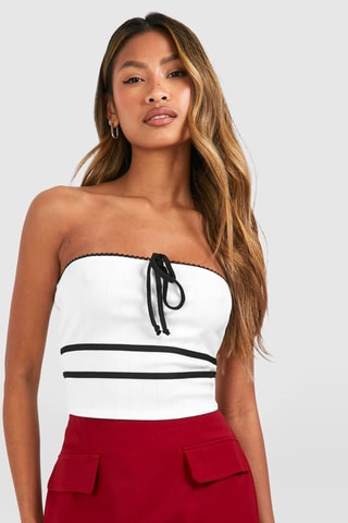 Bustier crop top - Wit