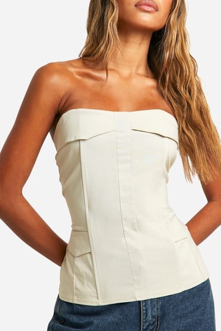 Bustier crop top - Beige
