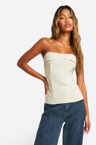 Bustier crop top - Beige