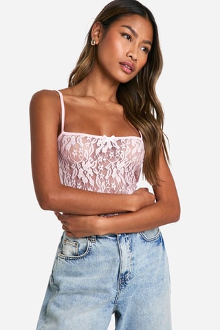 Kanten Top - Roze