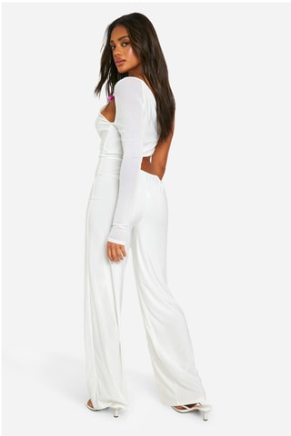 Asymmetrische Jumpsuit - Crèmekleurig