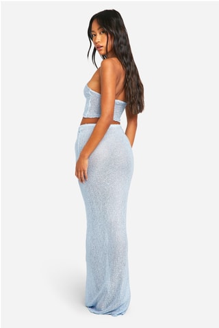 Crop Top en Lange Rok - Lichtblauw
